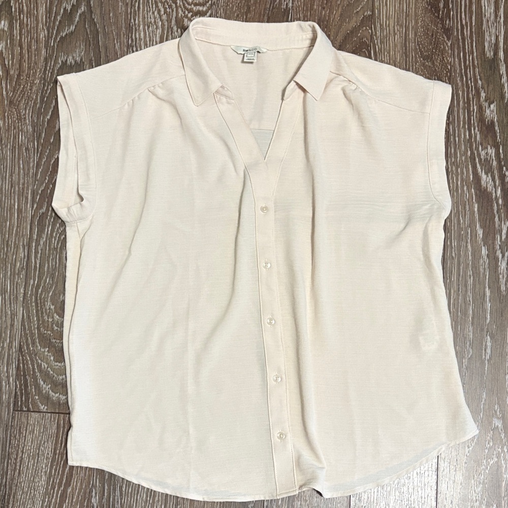 RW&Co Button-Up Cream Blouse